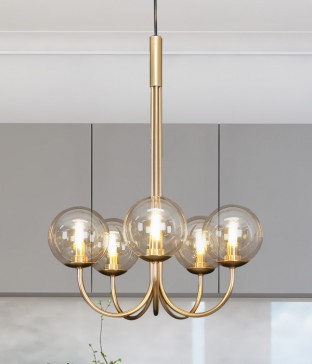 페탈 원형 5등 LED식탁등 식탁전등 [흑색/브론즈, 전구사은품]