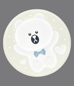 큐티베어 삼색변환 리모컨방등 아이방조명 LED방등 (화이트,핑크,블루)