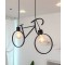 바이크 2등 펜던트조명, LED식탁등, 키즈조명 (블랙)