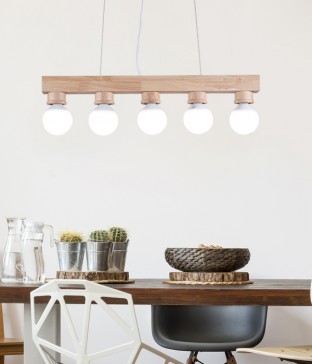 우드롬 우드식탁등 5등 주방식탁조명